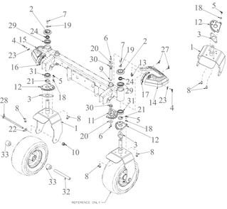 Caster Diagram and Parts List for ZTXS4-54KH (47RSCAB7A10)(2023) Cub Cadet Lawn Tractor